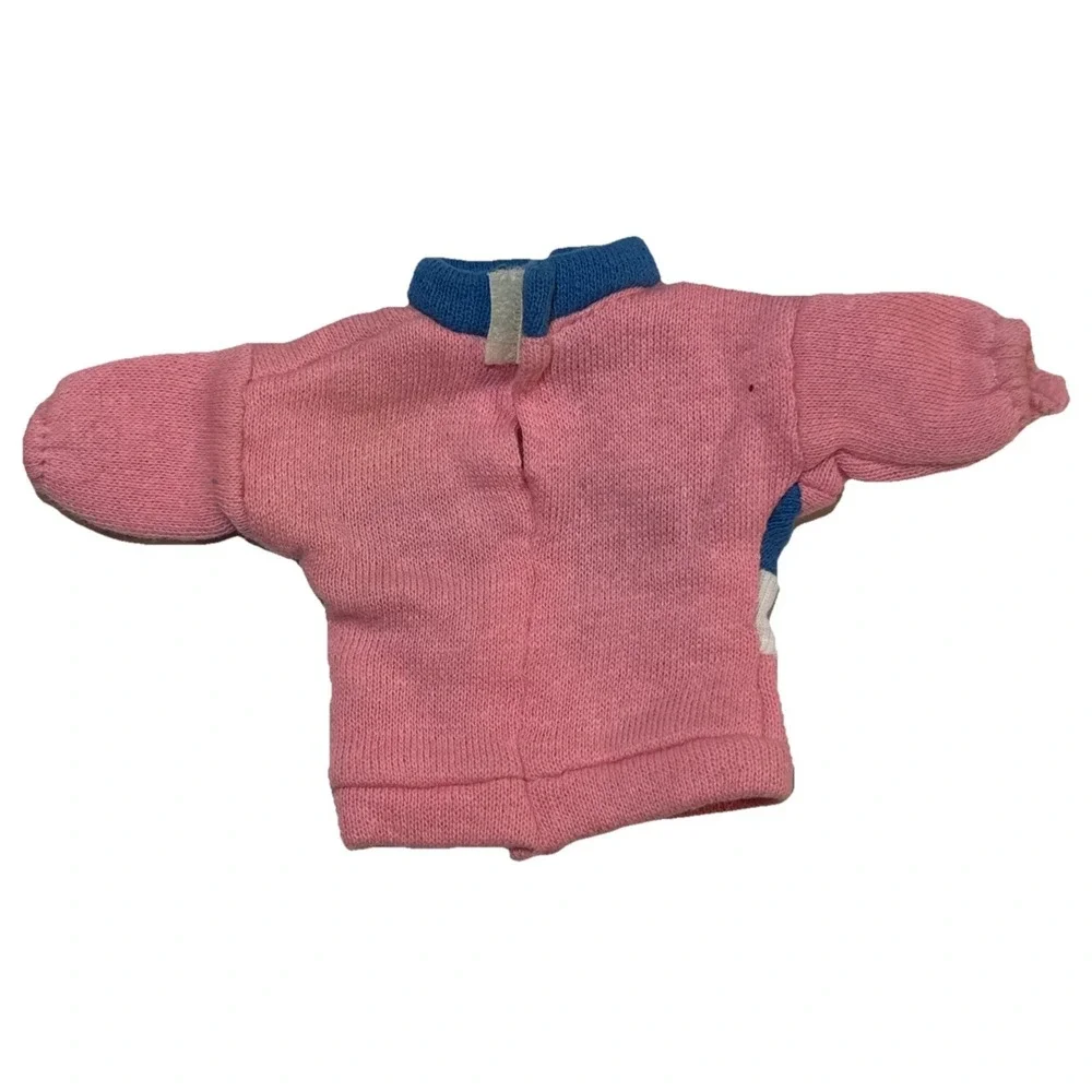 Vintage 80s Barbie Clone Fashion Doll Pink and Blue Sweat Set Outfit BB15-21